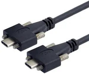 3.0M Panel Mount USB 3.1 Type-C Cable, Dual M2 Screw Locking to Locking USB-C, 10Gbps High Speed Data Transfer, Fixed Mount Type Extension Cord (300cm) 3.0M Panel Mount USB 3.1 Type-C Cable, Dual M2 Screw Locking to Locking USB-C, 10Gbps High Speed Data Transfer, Fixed Mount Type Extension Cord (300cm)