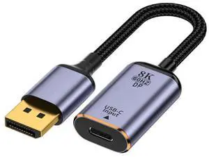USB-C 3.1 Female to DisplayPort DP 1.4 Adapter Cable, 8K@60Hz 4K@120Hz Video Converter Compatible with Laptop Tablet Smartphone HDTV Monitor USB-C 3.1 Female to DisplayPort DP 1.4 Adapter Cable, 8K@60Hz 4K@120Hz Video Converter Compatible with Laptop Tablet Smartphone HDTV Monitor