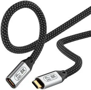 6.6ft/2M USB4 Extension Cable, USB-C Female to Male, 40Gbps Data Transfer, 8K@60Hz Video, 240W PD Fast Charging, Compatible with Thunderbolt 4, Laptop, Tablet, Smartphone, Monitor 6.6ft/2M USB4 Extension Cable, USB-C Female to Male, 40Gbps Data Transfer, 8K@60Hz Video, 240W PD Fast Charging, Compatible with Thunderbolt 4, Laptop, Tablet, Smartphone, Monitor