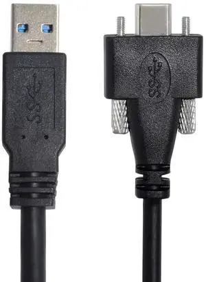 5 Meters USB 3.1 Type-C Dual Screw Locking to Standard USB 3.0 Cable, Panel Mount Data Cord Compatible with Camera and Recorder 5 Meters USB 3.1 Type-C Dual Screw Locking to Standard USB 3.0 Cable, Panel Mount Data Cord Compatible with Camera and Recorder