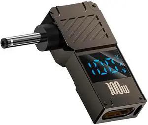 USB Type C to DC 3.0x1.1mm Adapter, 100W PD 20V 5A LED Digital Display USB C to Laptop Power Charger Converter, 1 Pack USB Type C to DC 3.0x1.1mm Adapter, 100W PD 20V 5A LED Digital Display USB C to Laptop Power Charger Converter, 1 Pack
