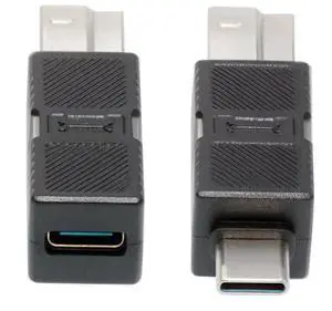 2 Pack USB 3.0 Type-B to USB-C Adapter Kit, 5Gbps Male to Female Data Extension Converter Plug Black for Printer SSD Disk Camera 2 Pack USB 3.0 Type-B to USB-C Adapter Kit, 5Gbps Male to Female Data Extension Converter Plug Black for Printer SSD Disk Camera