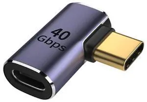 USB4 Type C Male to Female 90 Degree Left & Right Angled Adapter, 100W Power 40Gbps 8K Video Converter for Laptop Phone USB4 Type C Male to Female 90 Degree Left & Right Angled Adapter, 100W Power 40Gbps 8K Video Converter for Laptop Phone