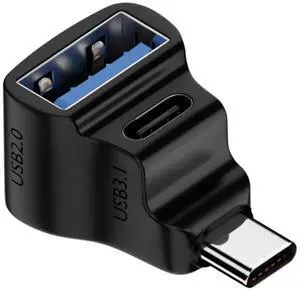 90 Degree 1-in-2 USB-C Splitter Adapter, USB 3.1 Male to USB 3.1 + USB 2.0 Dual Female, 20Gbps 100W Charging Video Projection for Phone Laptop Tablet Steam Deck Switch 90 Degree 1-in-2 USB-C Splitter Adapter, USB 3.1 Male to USB 3.1 + USB 2.0 Dual Female, 20Gbps 100W Charging Video Projection for Phone Laptop Tablet Steam Deck Switch