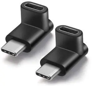 2 Pack 90 Degree Right & Left Angled USB 3.1 Type C Male to Female Extension Adapter 2 Pack 90 Degree Right & Left Angled USB 3.1 Type C Male to Female Extension Adapter