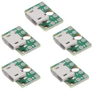 5Pcs USB 2.0 Micro-B Female Socket Connector, Solder Type PCB Mount Receptacle, 480Mbps DIY OEM Replacement Port 5Pcs USB 2.0 Micro-B Female Socket Connector, Solder Type PCB Mount Receptacle, 480Mbps DIY OEM Replacement Port