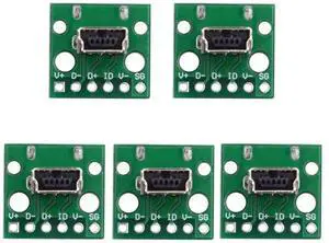5Pcs USB2.0 Mini-B Female Connector, Vertical Solder Type PCB Mount Receptacle Socket, 480Mbps DIY OEM Mounting Assembly 5Pcs USB2.0 Mini-B Female Connector, Vertical Solder Type PCB Mount Receptacle Socket, 480Mbps DIY OEM Mounting Assembly