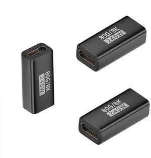 3-Pack 240W USB C Female to Female Coupler, Thunderbolt 5 Support 80Gbps 120Gbps Bandwidth, Dual 8K 16K@60Hz Video Compatible with MacBook iPad iPhone 17 USB4 Razer Blade 3-Pack 240W USB C Female to Female Coupler, Thunderbolt 5 Support 80Gbps 120Gbps Bandwidth, Dual 8K 16K@60Hz Video Compatible with MacBook iPad iPhone 17 USB4 Razer Blade