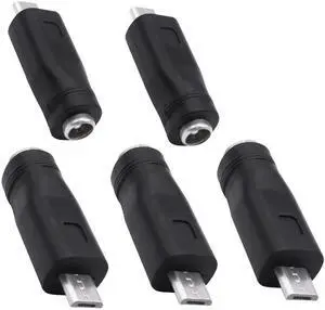 5Pcs DC 5.5x2.1mm Female to Micro USB Male Adapter, DC 5521 to Micro USB Power Charging Converter Connector for Laptop Tablet Smartphone 5Pcs DC 5.5x2.1mm Female to Micro USB Male Adapter, DC 5521 to Micro USB Power Charging Converter Connector for Laptop Tablet Smartphone
