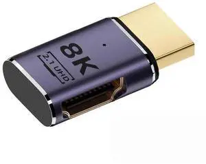 Flat Horizontal 90 Degree Right Angled HDMI 2.1 Adapter, 8K@60Hz Low Profile Male to Female UHD Extension Converter for HDTV Monitor Laptop Flat Horizontal 90 Degree Right Angled HDMI 2.1 Adapter, 8K@60Hz Low Profile Male to Female UHD Extension Converter for HDTV Monitor Laptop