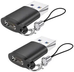 2 Pack USB 3.0 to USB C Adapter, USB C Female to A Male Charger Converter Compatible with Samsung Galaxy S23 S24 iPhone 15 Pro Max Plus Airpods iPad 2 Pack USB 3.0 to USB C Adapter, USB C Female to A Male Charger Converter Compatible with Samsung Galaxy S23 S24 iPhone 15 Pro Max Plus Airpods iPad