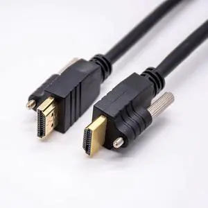 1Meter HDMI Male to Male Straight Conversion Cable with Fixed Mounting Screws 1Meter HDMI Male to Male Straight Conversion Cable with Fixed Mounting Screws
