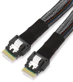 PCI-E Slimline SAS 4.0 SFF-8654 4i 38Pin Cable, 40cm SFF-8654 Host to Target Internal Slim SAS Server Cable PCI-E Slimline SAS 4.0 SFF-8654 4i 38Pin Cable, 40cm SFF-8654 Host to Target Internal Slim SAS Server Cable