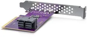 Dual Port U.2 NVMe SSD PCIe 3.0 X8 Adapter Card, with SFF-8643 SAS Connector, Dual Bracket Design, Support Windows Linux VMware System Dual Port U.2 NVMe SSD PCIe 3.0 X8 Adapter Card, with SFF-8643 SAS Connector, Dual Bracket Design, Support Windows Linux VMware System