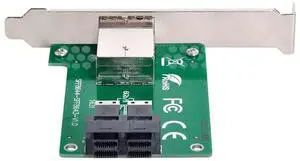 Dual Ports Mini SAS HD SFF-8644 to SFF-8643 PCBA Female Adapter with Low Profile Bracket Dual Ports Mini SAS HD SFF-8644 to SFF-8643 PCBA Female Adapter with Low Profile Bracket