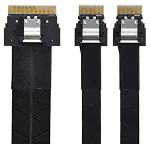 40cm PCI-E Ultraport Slimline SAS 4.0 SFF-8654 8i 74pin to Dual SFF-8654 4i 38Pin Server Internal Cable 40cm PCI-E Ultraport Slimline SAS 4.0 SFF-8654 8i 74pin to Dual SFF-8654 4i 38Pin Server Internal Cable