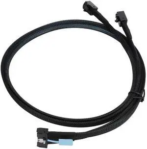 31.5 Inch 8i to 2 SFF-8643 Cable, PCIe 5.0 32GT/s MCIO X8 to Mini SAS HD SFF-8643 Cord for Server Data Center 31.5 Inch 8i to 2 SFF-8643 Cable, PCIe 5.0 32GT/s MCIO X8 to Mini SAS HD SFF-8643 Cord for Server Data Center