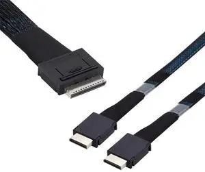 50cm OCuLink SFF-8611 8X to Dual SFF-8611 4X Active PCIe SSD Data Cable 50cm OCuLink SFF-8611 8X to Dual SFF-8611 4X Active PCIe SSD Data Cable