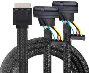 50cm OCuLink SFF-8611 8X to Dual SFF-8639 U.2 4X Active PCIe SSD Data Cable 50cm OCuLink SFF-8611 8X to Dual SFF-8639 U.2 4X Active PCIe SSD Data Cable