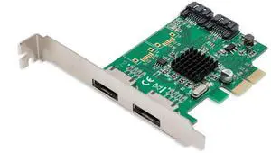 SI-PEX40058 PCIe 2.0 x2 Controller Card, 2-Port SATA III + 2-Port eSATA III with HyperDuo, Green SI-PEX40058 PCIe 2.0 x2 Controller Card, 2-Port SATA III + 2-Port eSATA III with HyperDuo, Green