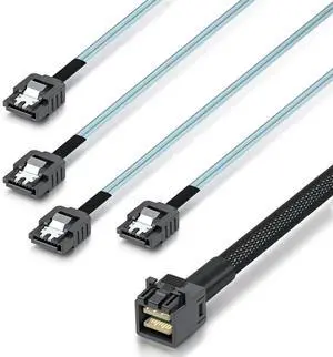0.5M 1.64FT SFF-8643 Mini SAS HD to 4 SATA Cable With Sideband 12Gbps SAS 6Gbps SATA 0.5M 1.64FT SFF-8643 Mini SAS HD to 4 SATA Cable With Sideband 12Gbps SAS 6Gbps SATA