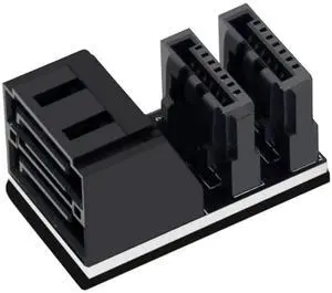 90 Degree Vertical Dual Port SATA 7Pin Female to Male Angled Adapter Low Profile for Desktop SSD HDD Motherboard 90 Degree Vertical Dual Port SATA 7Pin Female to Male Angled Adapter Low Profile for Desktop SSD HDD Motherboard