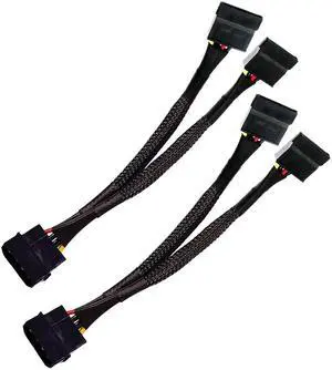 2 Pack 8 Inch Braided 4Pin IDE Molex Male to Dual 15Pin SATA Female Power Splitter Cable for HDD SSD 2 Pack 8 Inch Braided 4Pin IDE Molex Male to Dual 15Pin SATA Female Power Splitter Cable for HDD SSD