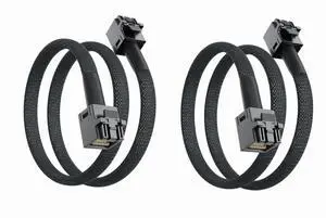 SFF-8643 to SFF-8643 MiniSAS HD Internal Cable with Sideband, 4-Lane SAS Data Transfer for Server RAID Card PCIe Controller, 0.8M 2.6FT 2 Pack SFF-8643 to SFF-8643 MiniSAS HD Internal Cable with Sideband, 4-Lane SAS Data Transfer for Server RAID Card PCIe Controller, 0.8M 2.6FT 2 Pack
