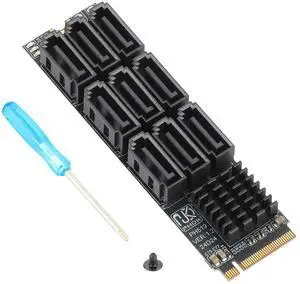 9 Ports M.2 NVMe to SATA 3.0 Expansion Adapter Card, ASM1166 Chip 6Gbps High Speed Converter with LED Indicator 9 Ports M.2 NVMe to SATA 3.0 Expansion Adapter Card, ASM1166 Chip 6Gbps High Speed Converter with LED Indicator