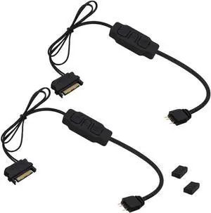 2Pcs 70cm 5V 3PIN ARGB Controller Cable, SATA Powered RGB Lighting Adapter Cord for PC Fan Light Strip Cooler 2Pcs 70cm 5V 3PIN ARGB Controller Cable, SATA Powered RGB Lighting Adapter Cord for PC Fan Light Strip Cooler