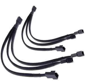 2 Pack 10 Inch Braided 4 Pin PWM Fan Y Splitter Cable, 1 to 3 PC Cooling Fan Power Extension Adapter 2 Pack 10 Inch Braided 4 Pin PWM Fan Y Splitter Cable, 1 to 3 PC Cooling Fan Power Extension Adapter