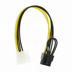 22cm 4 Pin Molex to 6+2 Pin GPU Power Adapter Cable, Desktop Graphics Card Power Conversion Cord 22cm 4 Pin Molex to 6+2 Pin GPU Power Adapter Cable, Desktop Graphics Card Power Conversion Cord