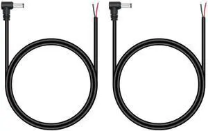 2Pcs 1M 3FT 90 Degree DC5521 Male Power Pigtail Cord 18AWG Right Angle 5.5*2.1mm DC Plug to 2Pin Bare Wire Cable for DC Power Repair Replacement 2Pcs 1M 3FT 90 Degree DC5521 Male Power Pigtail Cord 18AWG Right Angle 5.5*2.1mm DC Plug to 2Pin Bare Wire Cable for DC Power Repair Replacement