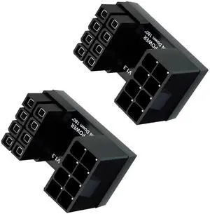 2 Pack 180 Degree U-Shaped GPU 8 Pin Power Adapter, Down Angle ATX 8Pin Male to Female Graphics Card Power Connector for Desktop PC 2 Pack 180 Degree U-Shaped GPU 8 Pin Power Adapter, Down Angle ATX 8Pin Male to Female Graphics Card Power Connector for Desktop PC