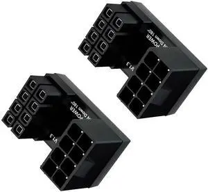 2Pcs U Type 180 Degree ATX 8Pin Male to Female GPU Power Adapter Connector, Up Angle Graphics Card Power Header Bend Adapter for Desktop PC 2Pcs U Type 180 Degree ATX 8Pin Male to Female GPU Power Adapter Connector, Up Angle Graphics Card Power Header Bend Adapter for Desktop PC