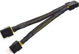 9 Inch Sleeved ATX CPU 8 Pin Y Splitter Cable, EPS 12V 8Pin Female to Dual 4+4 Pin Male Motherboard Power Adapter (Not For GPU PCIe) 9 Inch Sleeved ATX CPU 8 Pin Y Splitter Cable, EPS 12V 8Pin Female to Dual 4+4 Pin Male Motherboard Power Adapter (Not For GPU PCIe)