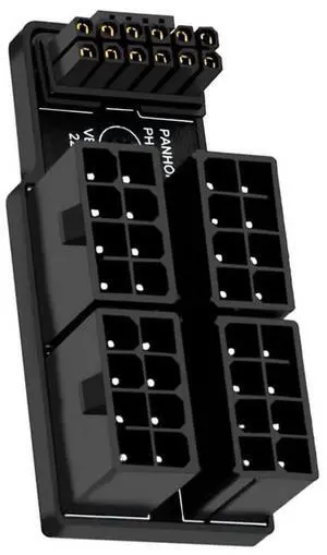 90 Degree Up Angled 16Pin 12VHPWR to 4X8Pin PCIe 5.0 Power Adapter, GPU Power Connector for RTX 4080 5090Ti 90 Degree Up Angled 16Pin 12VHPWR to 4X8Pin PCIe 5.0 Power Adapter, GPU Power Connector for RTX 4080 5090Ti