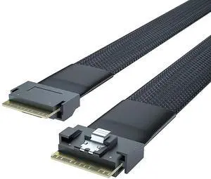 24Gbps SlimSAS SFF-8654 8i PCIe 4.0 Internal Cable, 85-ohm High Density Server NVMe Storage Cord 0.75-0.8M 24Gbps SlimSAS SFF-8654 8i PCIe 4.0 Internal Cable, 85-ohm High Density Server NVMe Storage Cord 0.75-0.8M