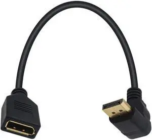 12Inch 30CM 90 Degree Up Angle DisplayPort Extension Cable Gold Plated Male to Female DP Extender Cord 12Inch 30CM 90 Degree Up Angle DisplayPort Extension Cable Gold Plated Male to Female DP Extender Cord