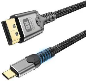 6.6FT Unidirectional USB C to DisplayPort Cable 8K@60Hz 4K@240Hz Thunderbolt 3/4/5 Type-C to DP Video Cable for MacBook iPhone 16 Pro XPS Surface 6.6FT Unidirectional USB C to DisplayPort Cable 8K@60Hz 4K@240Hz Thunderbolt 3/4/5 Type-C to DP Video Cable for MacBook iPhone 16 Pro XPS Surface