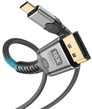 6.6FT Unidirectional USB C to DisplayPort Cable 16K@30Hz 8K@120Hz 4K@240Hz Thunderbolt 3/4/5 Type-C to DP Cable for MacBook iPhone 16 Pro XPS Surface 6.6FT Unidirectional USB C to DisplayPort Cable 16K@30Hz 8K@120Hz 4K@240Hz Thunderbolt 3/4/5 Type-C to DP Cable for MacBook iPhone 16 Pro XPS Surface