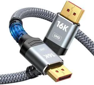 15FT DisplayPort 2.1 Cable 54Gbps 16K DP 2.0 Cord 16K@60Hz 8K@120Hz 4K@240Hz HDR10 HDCP DSC1.2a FreeSync G-Sync Video Cable for RTX3090 PC Gaming Monitor 15FT DisplayPort 2.1 Cable 54Gbps 16K DP 2.0 Cord 16K@60Hz 8K@120Hz 4K@240Hz HDR10 HDCP DSC1.2a FreeSync G-Sync Video Cable for RTX3090 PC Gaming Monitor