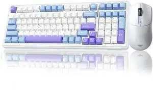 F99 Hot Swappable Wireless Mechanical Keyboard Mouse Combo, Full Size Custom Keyboard + SC580 White Wireless Gaming Mouse Set F99 Hot Swappable Wireless Mechanical Keyboard Mouse Combo, Full Size Custom Keyboard + SC580 White Wireless Gaming Mouse Set