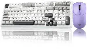 F99 Hot Swappable Wireless Mechanical Keyboard Mouse Combo, Custom Full Size Keyboard + SC580X Light Purple Wireless Gaming Mouse Set F99 Hot Swappable Wireless Mechanical Keyboard Mouse Combo, Custom Full Size Keyboard + SC580X Light Purple Wireless Gaming Mouse Set