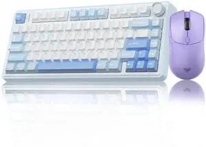 75% Gasket Hot Swappable Wireless Keyboard Mouse Combo, F75 Mechanical Keyboard + SC580X Light Purple Wireless Gaming Mouse Set 75% Gasket Hot Swappable Wireless Keyboard Mouse Combo, F75 Mechanical Keyboard + SC580X Light Purple Wireless Gaming Mouse Set