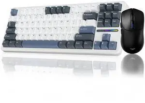 F87 Wireless Mechanical Keyboard and Mouse Combo, Tenkeyless Gaming Keyboard with Black SC580 Wireless Mouse F87 Wireless Mechanical Keyboard and Mouse Combo, Tenkeyless Gaming Keyboard with Black SC580 Wireless Mouse
