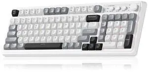 Vszer 99 Tri-Mode Wireless Mechanical Keyboard BT5.0 2.4G USB-C With Numpad Media Knob Programmable RGB Creamy Gaming Keyboard Grey Vszer 99 Tri-Mode Wireless Mechanical Keyboard BT5.0 2.4G USB-C With Numpad Media Knob Programmable RGB Creamy Gaming Keyboard Grey