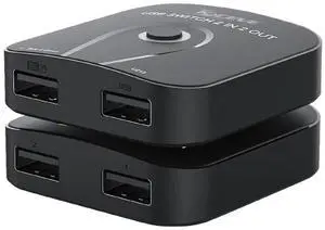 2 Port USB 2.0 Switch Selector, 2 In 2 Out USB Sharing Switch Box, 2 Computers Share Keyboard Mouse Printer Scanner Webcam USB Peripheral Splitter 2 Port USB 2.0 Switch Selector, 2 In 2 Out USB Sharing Switch Box, 2 Computers Share Keyboard Mouse Printer Scanner Webcam USB Peripheral Splitter