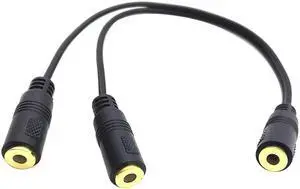 9 Inch 3.5mm Audio Y Splitter Cable, 1/8 Inch Stereo 3.5mm 1 Female to 2 Female Audio Splitter Cord Gender Changer for Headphone Speaker Music Sharing 9 Inch 3.5mm Audio Y Splitter Cable, 1/8 Inch Stereo 3.5mm 1 Female to 2 Female Audio Splitter Cord Gender Changer for Headphone Speaker Music Sharing