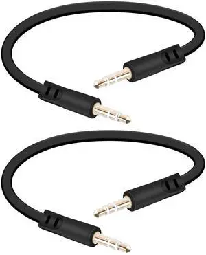 2 Pack 0.49FT 0.15M 3.5mm Male to Male Flat Audio Cable, Slim Flat Stereo Aux Cord for Car Audio Phone Tablet Home Speaker Headphone 2 Pack 0.49FT 0.15M 3.5mm Male to Male Flat Audio Cable, Slim Flat Stereo Aux Cord for Car Audio Phone Tablet Home Speaker Headphone